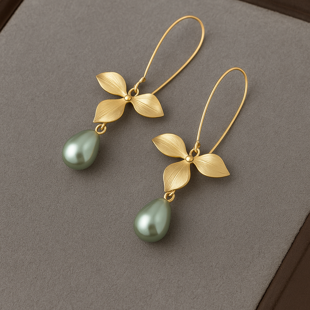 Erzulie | Earrings with Golden Leaf