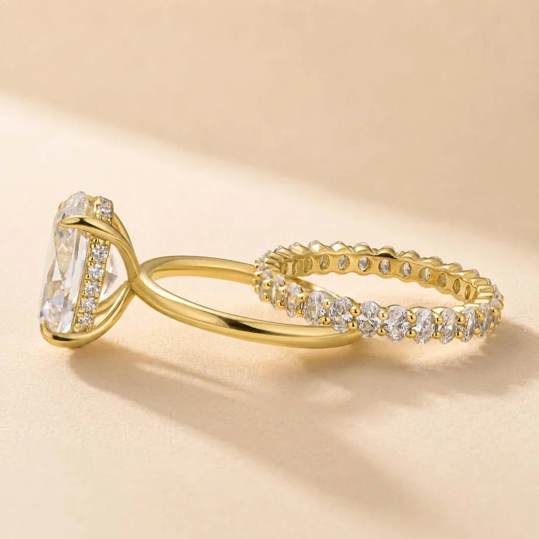 Oval Cut 2Pc Wedding Ring Set