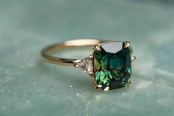 Gold Emerald Solitaire Ring