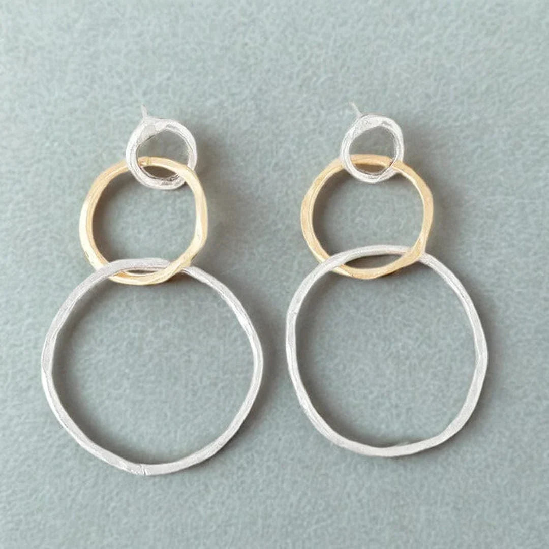 Vintage Gold And Silver Hoop Earrings