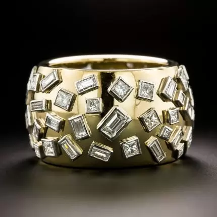 Vintage Ring with Glass Inlays