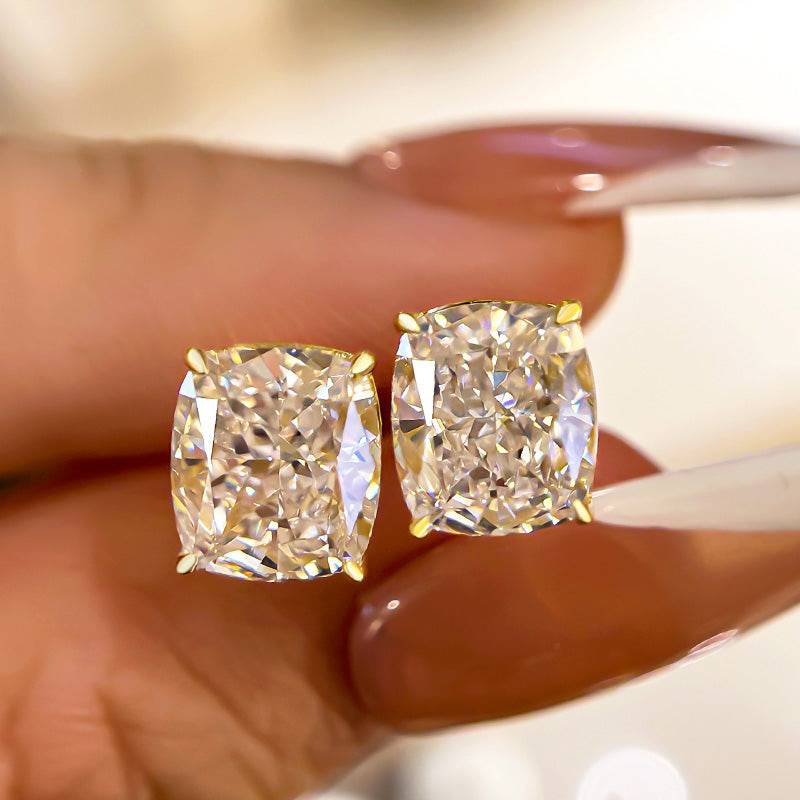 Classic Cushion Cut Women'S Stud Earrings