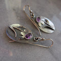 Retro Earrings with Three-Dimensional Flowers