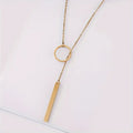Ethnically Inspired Alloy Circle and Stick Pendant Necklace