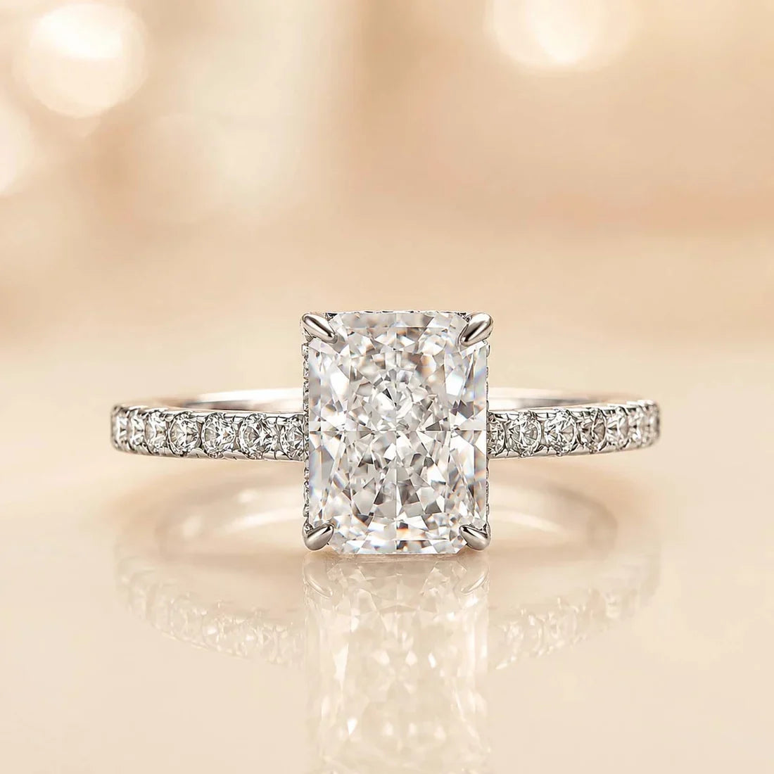 Radiant Cut Travel Ring for Everyday Wear