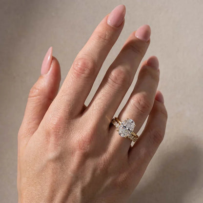Oval Cut 2Pc Wedding Ring Set