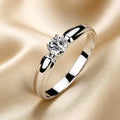 White Gold Zirconia Minimalist Ring