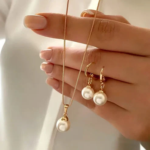 Golden  Pearl Jewelry Set