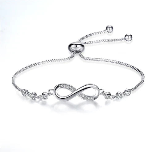 Adjustable Infinity Bracelet In Silver