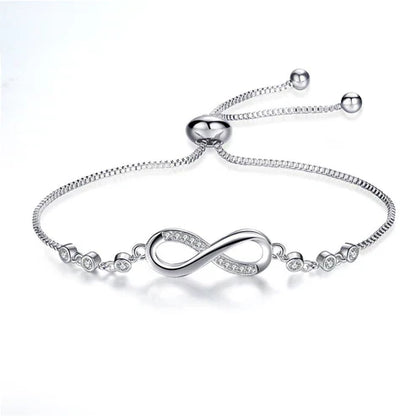 Adjustable Infinity Bracelet In Silver
