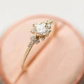 Luxurious Ring with Cubic Zirconia Made of Gold and Silver