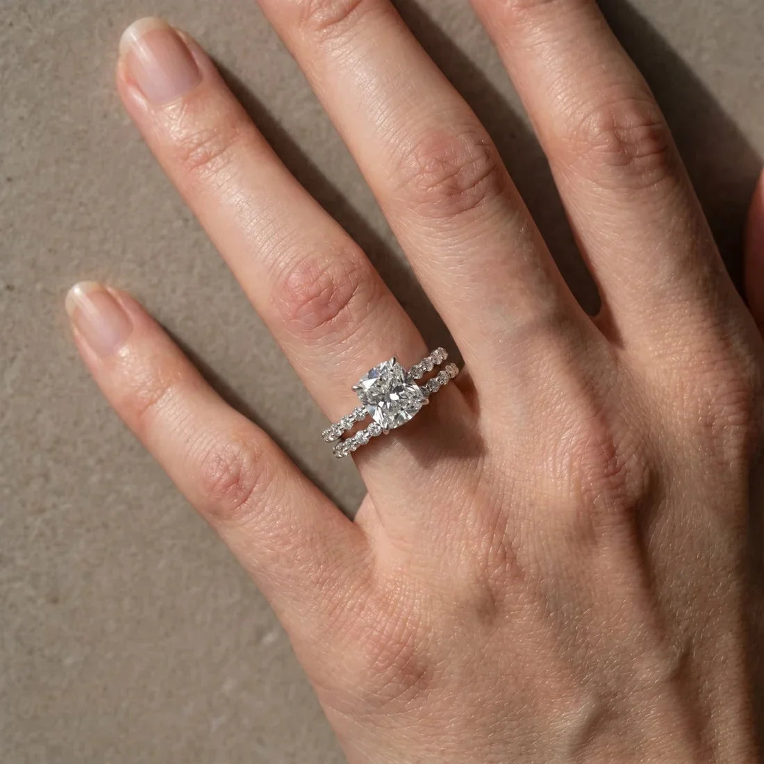 Cushion Cut Women'S Wedding Ring Set