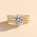 3PC Round Cut Wedding Ring Set