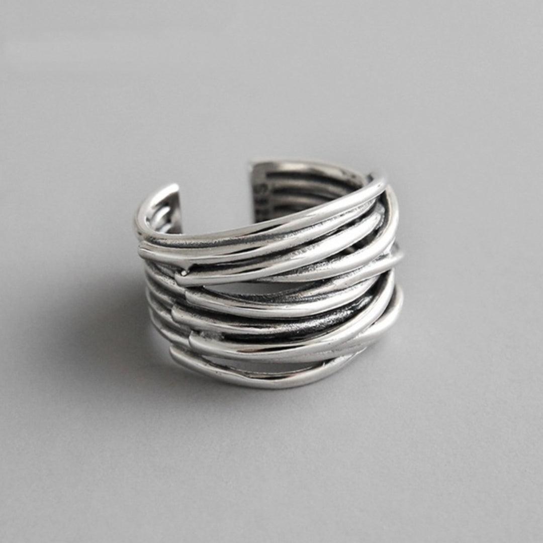 Adjustable Silver Layée Ring