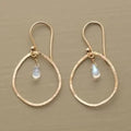 Vintage Earrings Made of White Crystal in Gold
