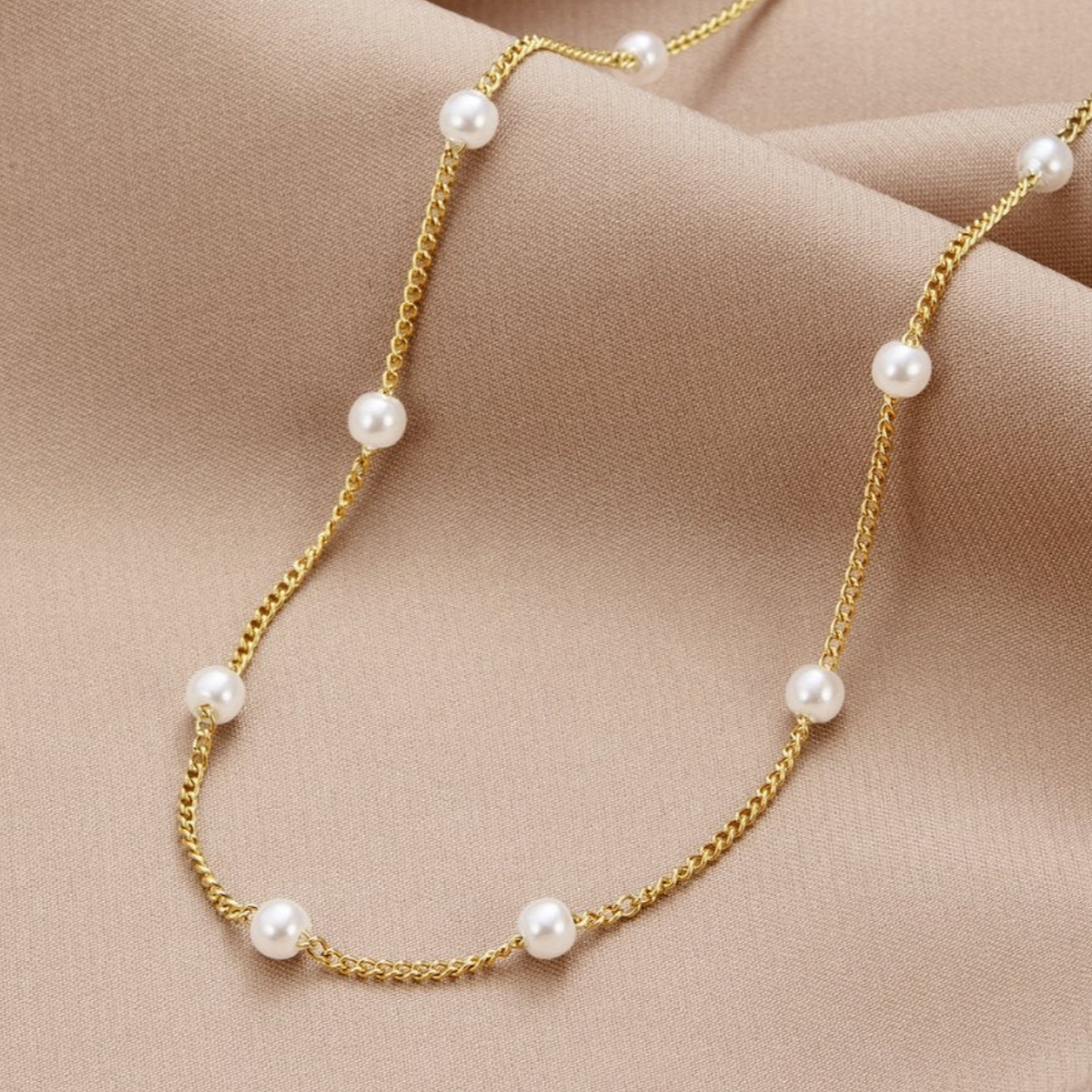 Freshwater Pearl Gold Necklace