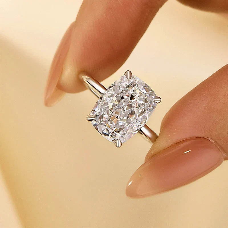 Sparkle Cushion Cut Engagement Ring For Women