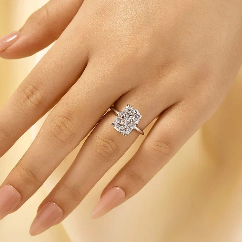 Sparkle Cushion Cut Engagement Ring For Women