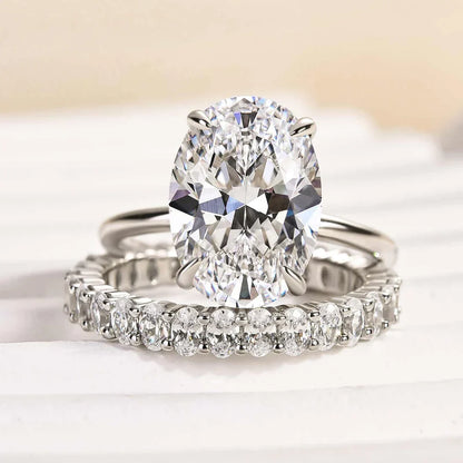 Oval Cut 2Pc Wedding Ring Set
