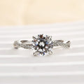 Twist Round Cut Engagement Ring in Sterling Silver for Bridal & Daily Wear