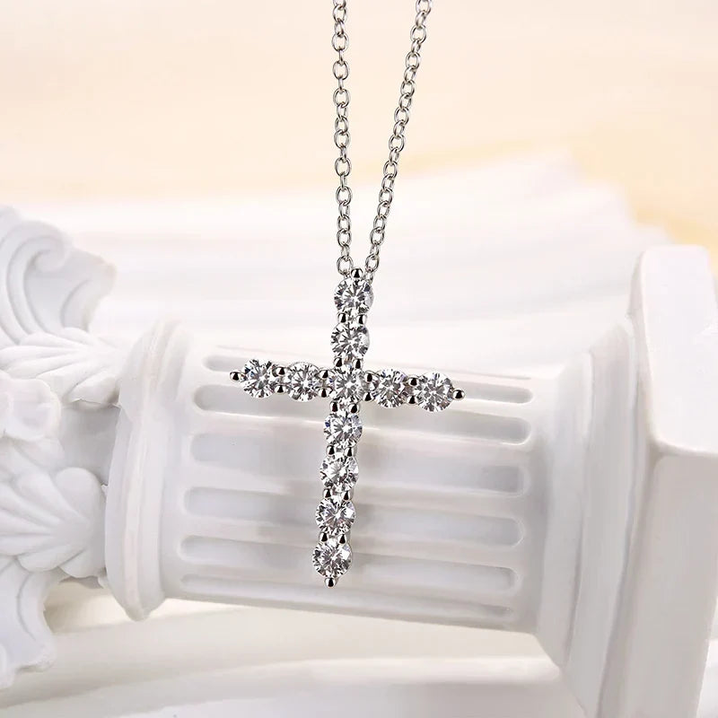 Sterling Silver Fashion Cross Pendant Necklace