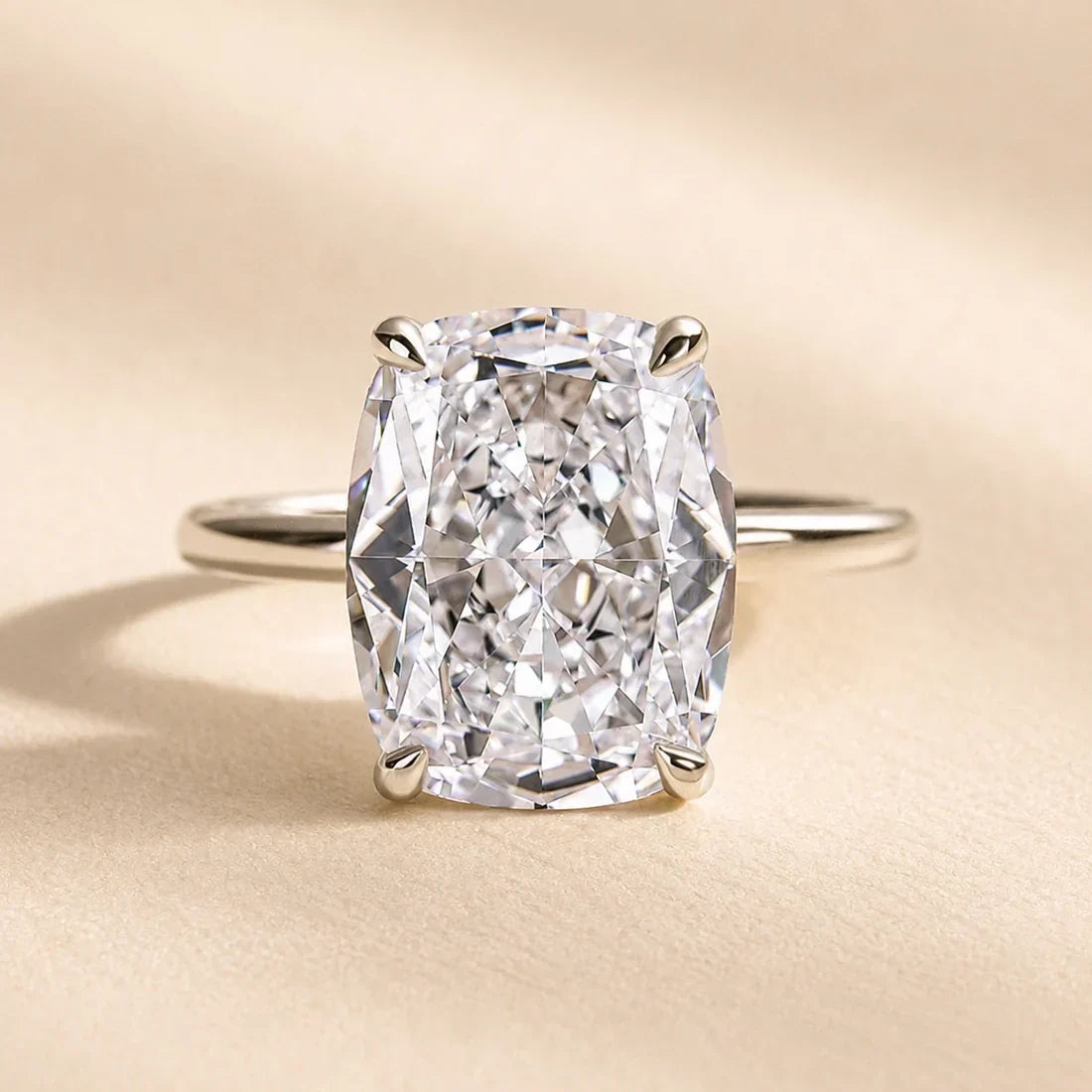 Sparkle Cushion Cut Engagement Ring For Women