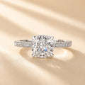 Cushion Cut White Sapphire Women's Engagement Ring