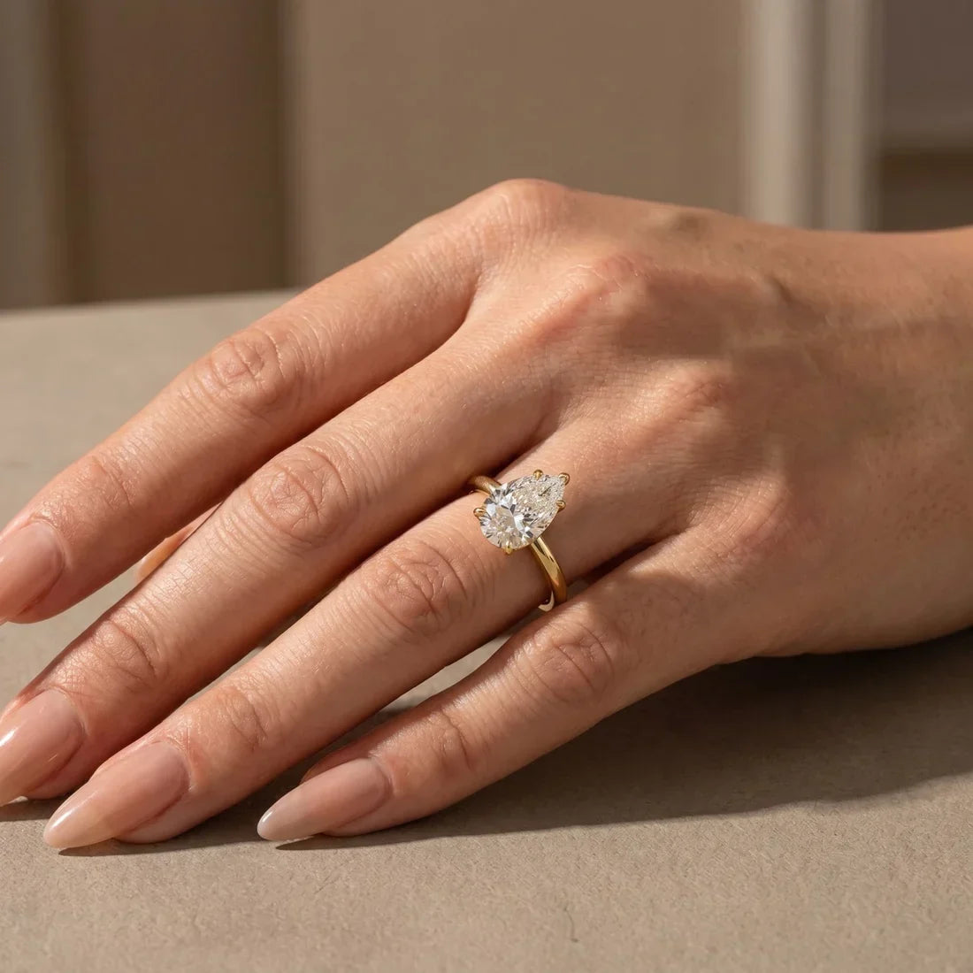 Classic Pear Cut Engagement Ring For Women