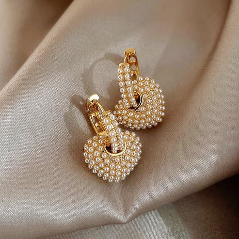 Pearl Of Love Earrings In Gold