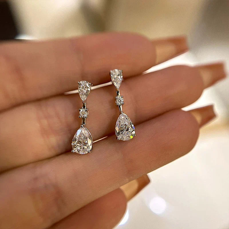 Elegant Pear Cut Women'S Earrings