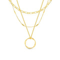 Open Circle Three Row Necklace