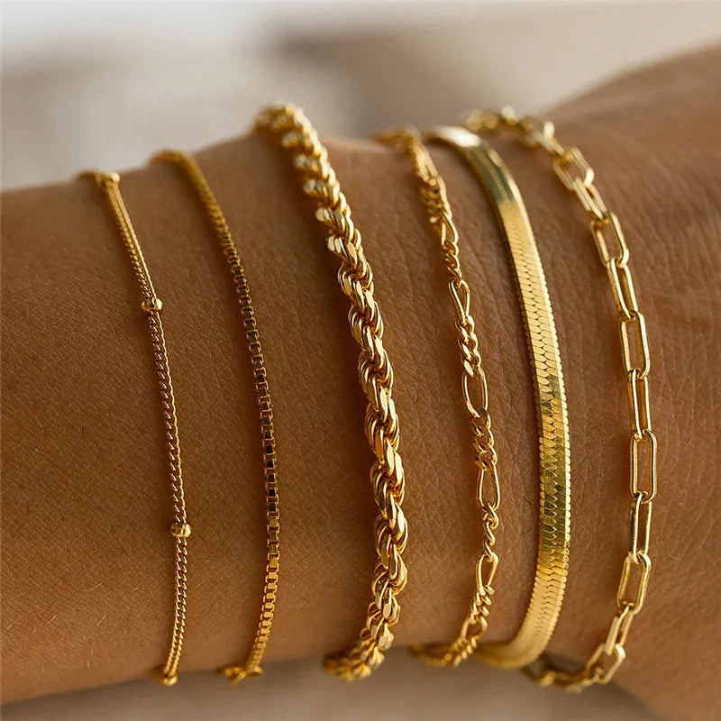 Paige | Set of 6 Multi-Layer Bracelets