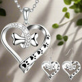 2-Piece Jewelry Set with Paw, Heart & Bone Charms
