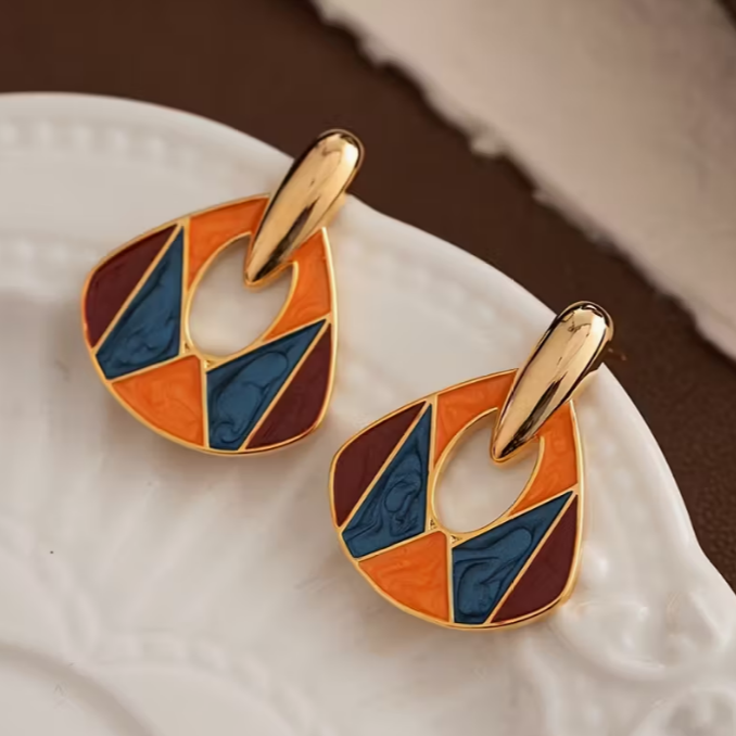 Radiant Mosaic Elegance Drop Earrings