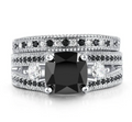 Black Zircon & Diamond Ring
