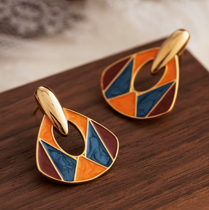 Radiant Mosaic Elegance Drop Earrings