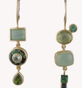 Vintage Earrings with Hanging Green Stones