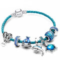 Ocean Style Armband + Charms Included in Leather and Silver