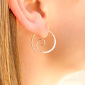 Vintage Silver-Plated Spiral Earrings