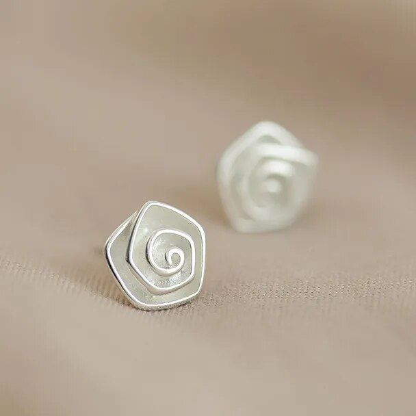 Vintage Earrings in the Shape of a White Flower