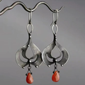 Vintage Earrings with Red Crystal
