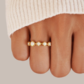 Elegant Ring with White Opal