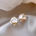 Elegant Earrings Made of White Enamel