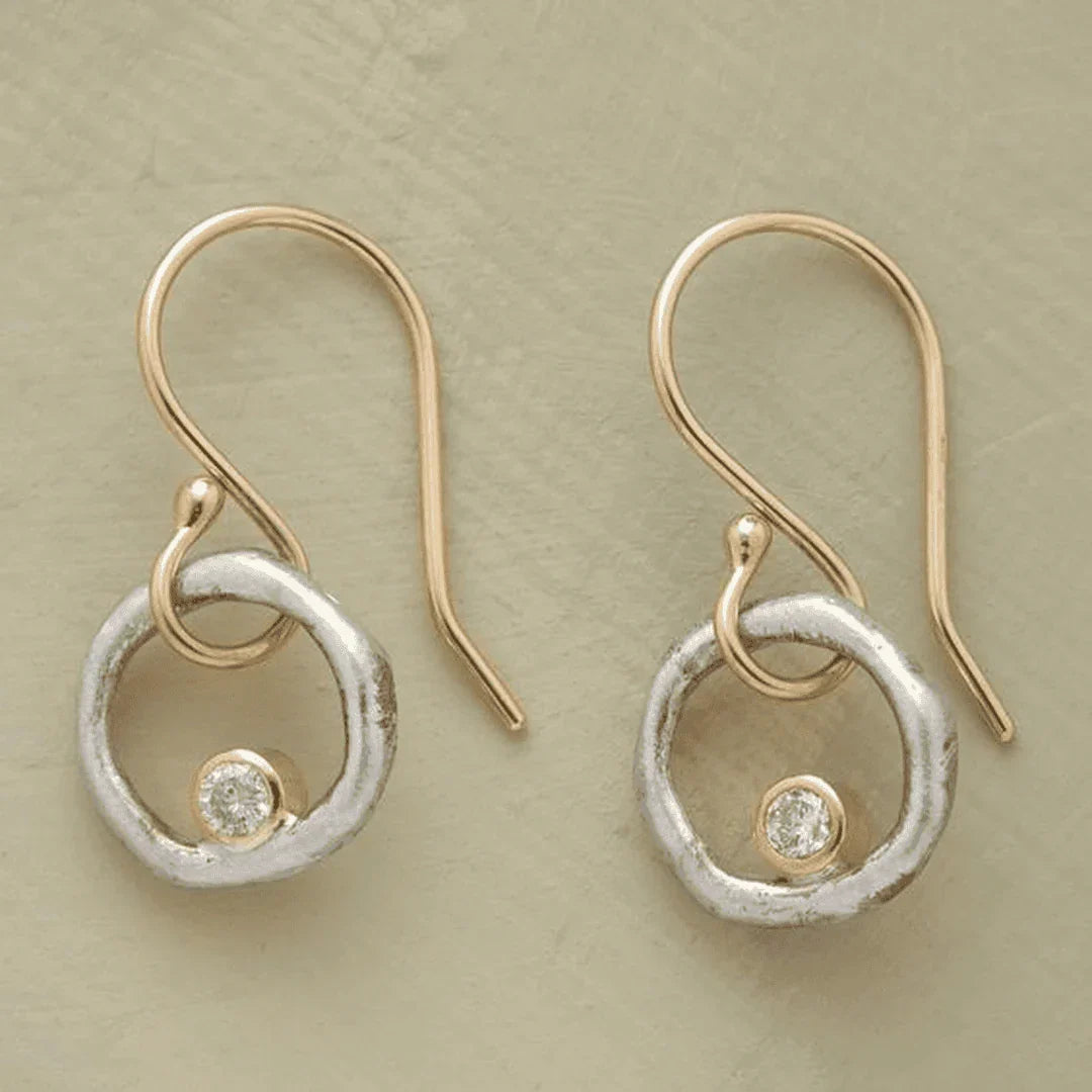Retro Gold And Silver Earrings