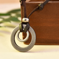 Silver-Plated Vintage-Style Leather Necklace