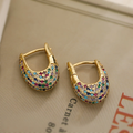 Elegant Colorful Earrings with Inlaid Crystals