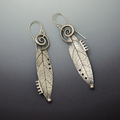 Vintage Sterling Silver Earrings with Jagged Leaves