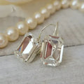 Vintage Earrings Made of White Glass