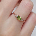 Olive Glass Gold Ring