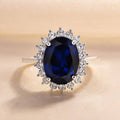 Oval Cut Halo Sapphire Ring